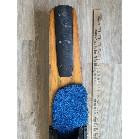 Vintage Solid Wood Water Ski Single Rubber Bindings Unknown Maker EUC - Picture 2 of 14